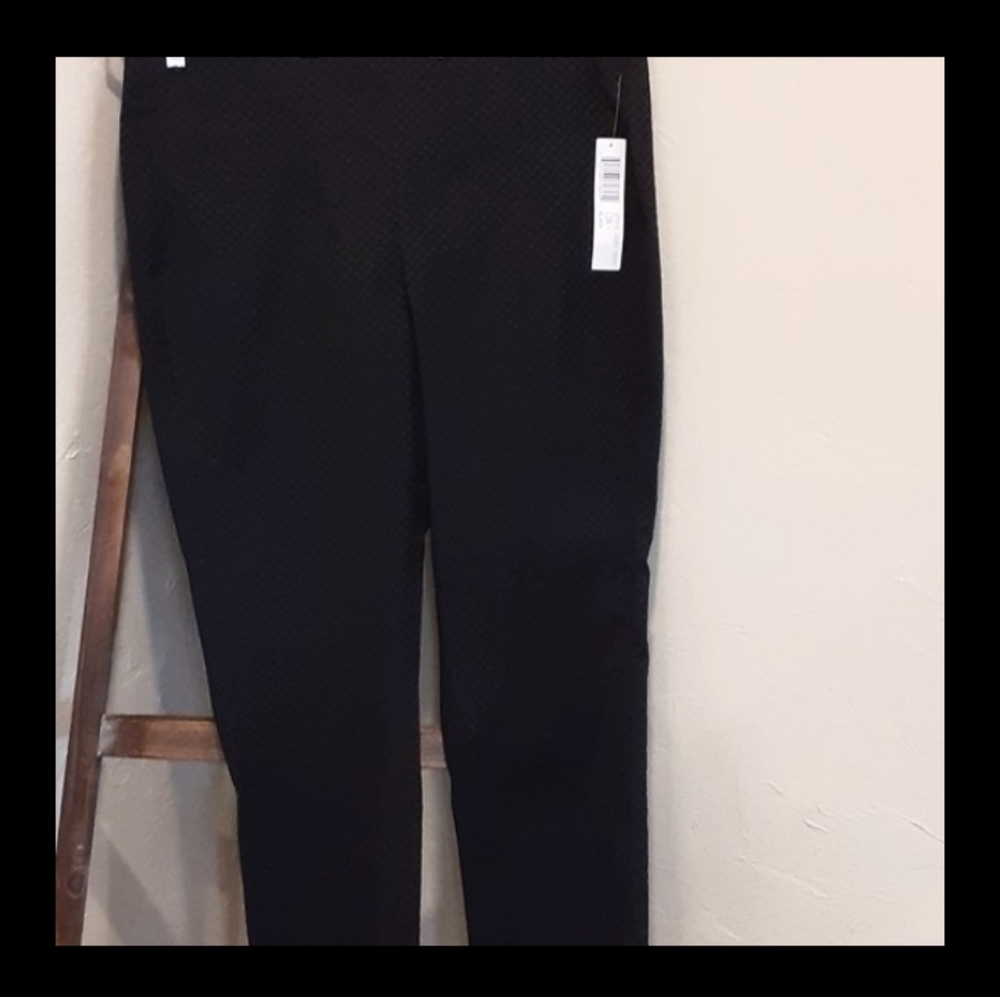 Sz 18 Tribal  Black "Flatten It" Pull On Pants Slimming Trousers